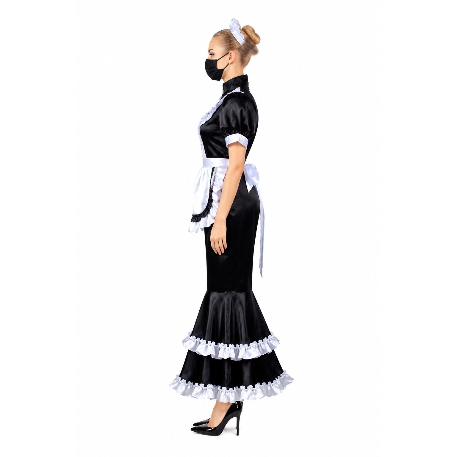 black satin dress G3721