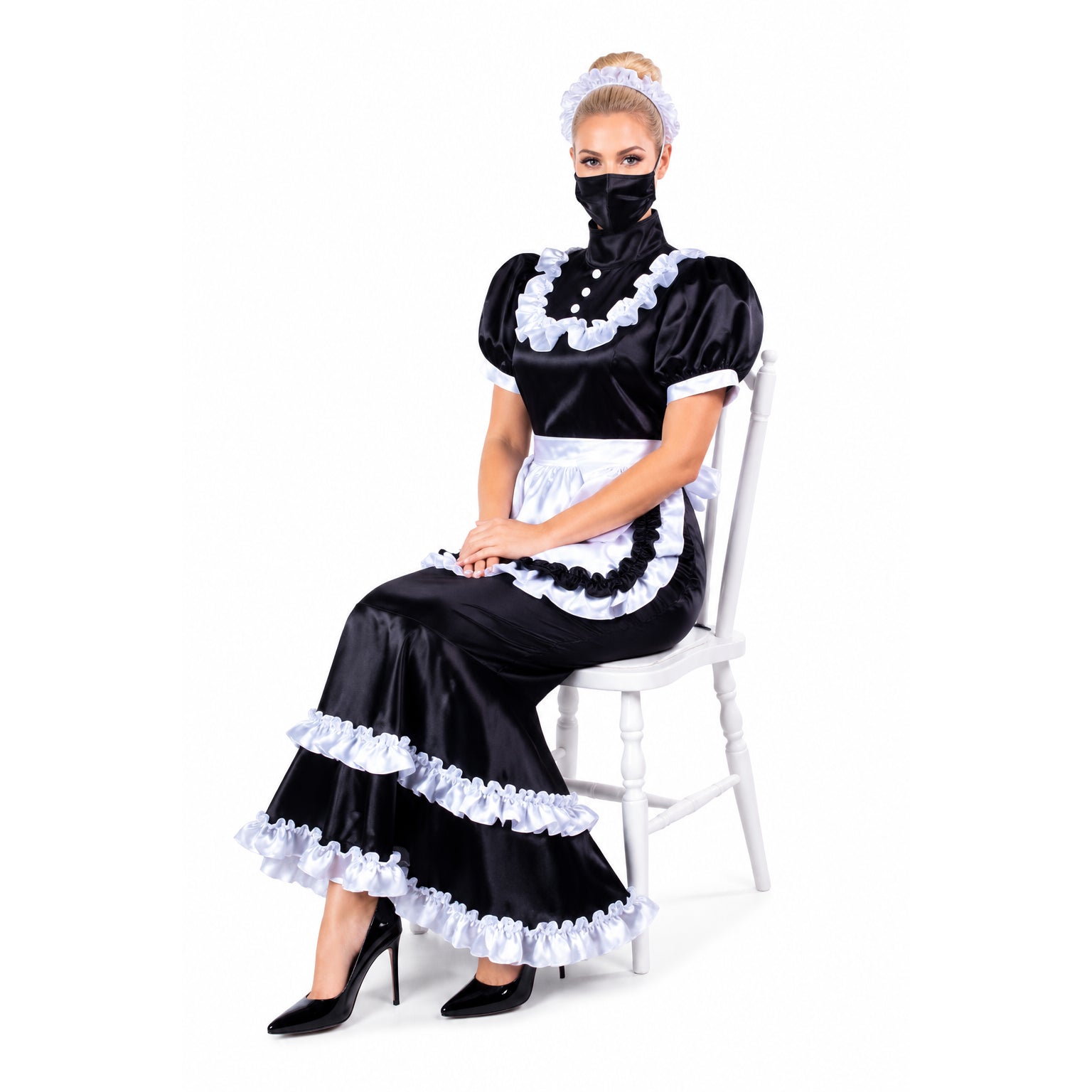 black satin dress G3721