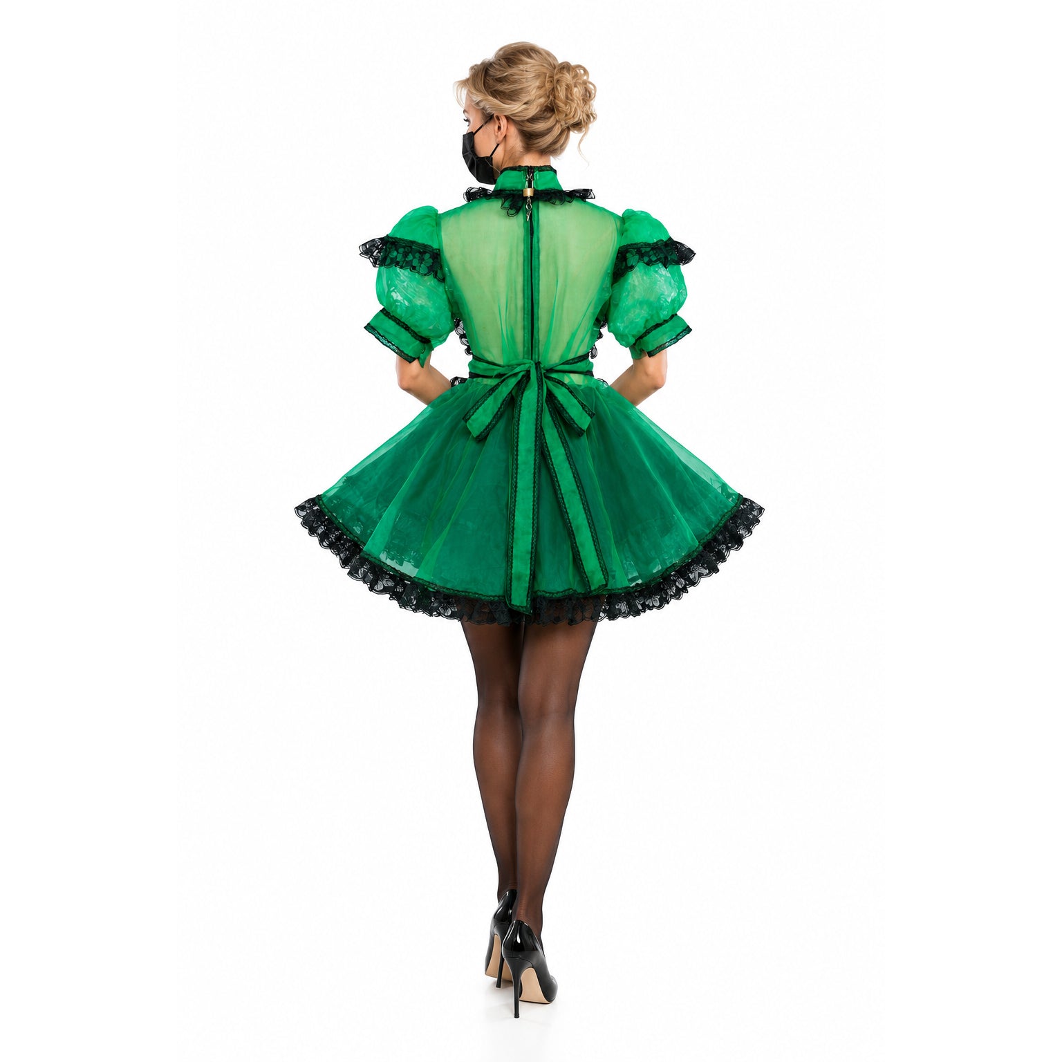 green organza dress G3726