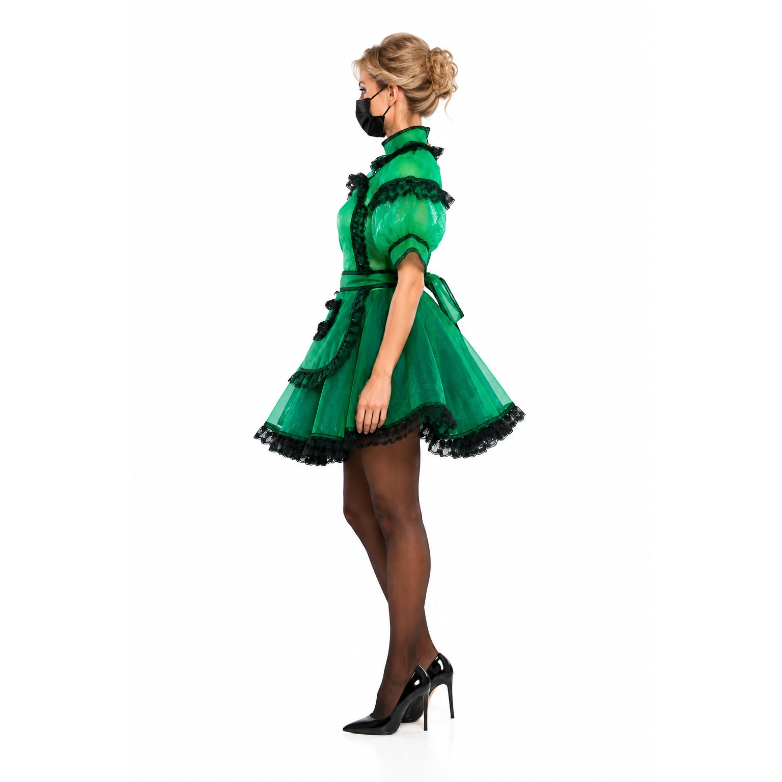 green organza dress G3726