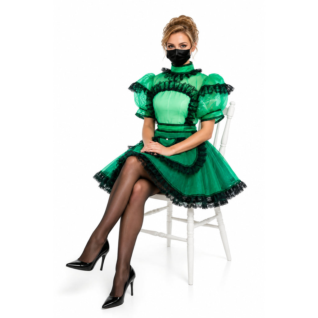 green organza dress G3726