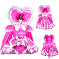 hot pink thin pvc dress G3728