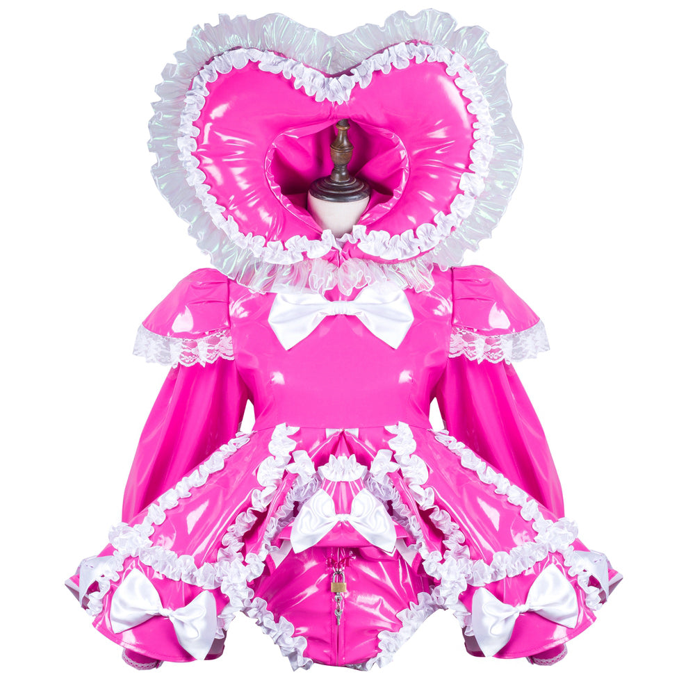 hot pink thin pvc dress G3728