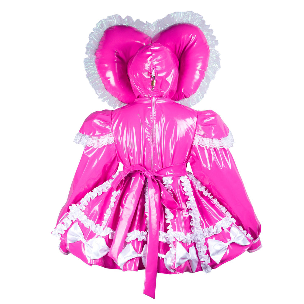 hot pink thin pvc dress G3728