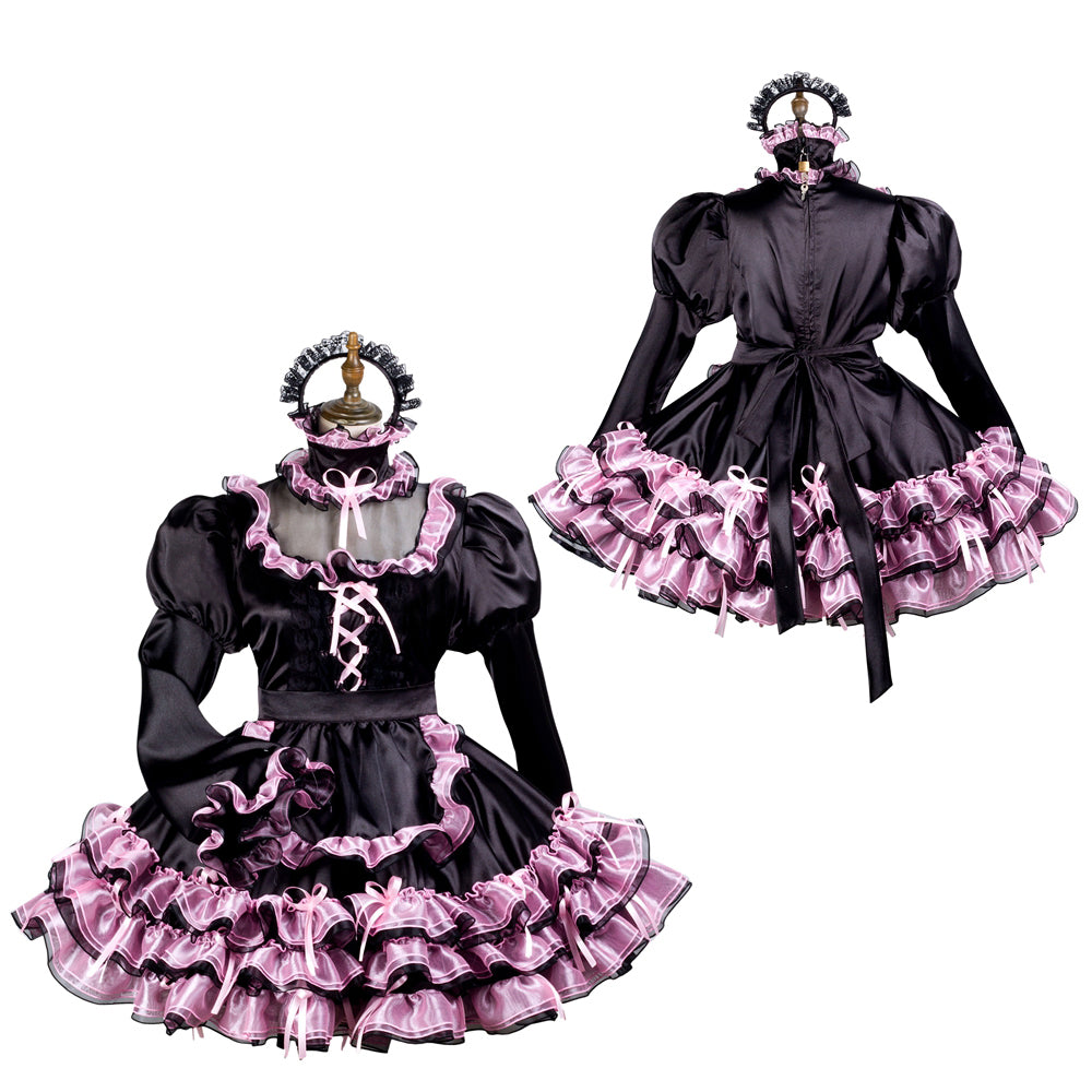 black satin dress G3729