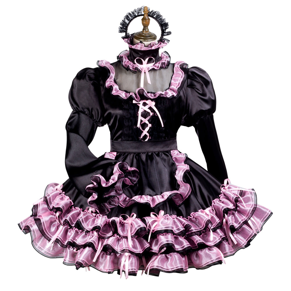 black satin dress G3729