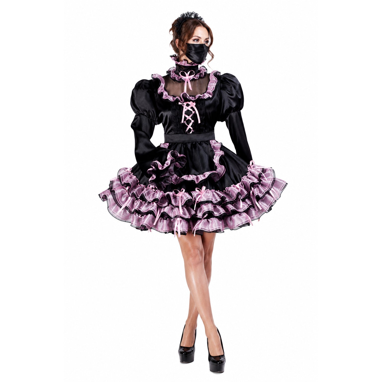 black satin dress G3729
