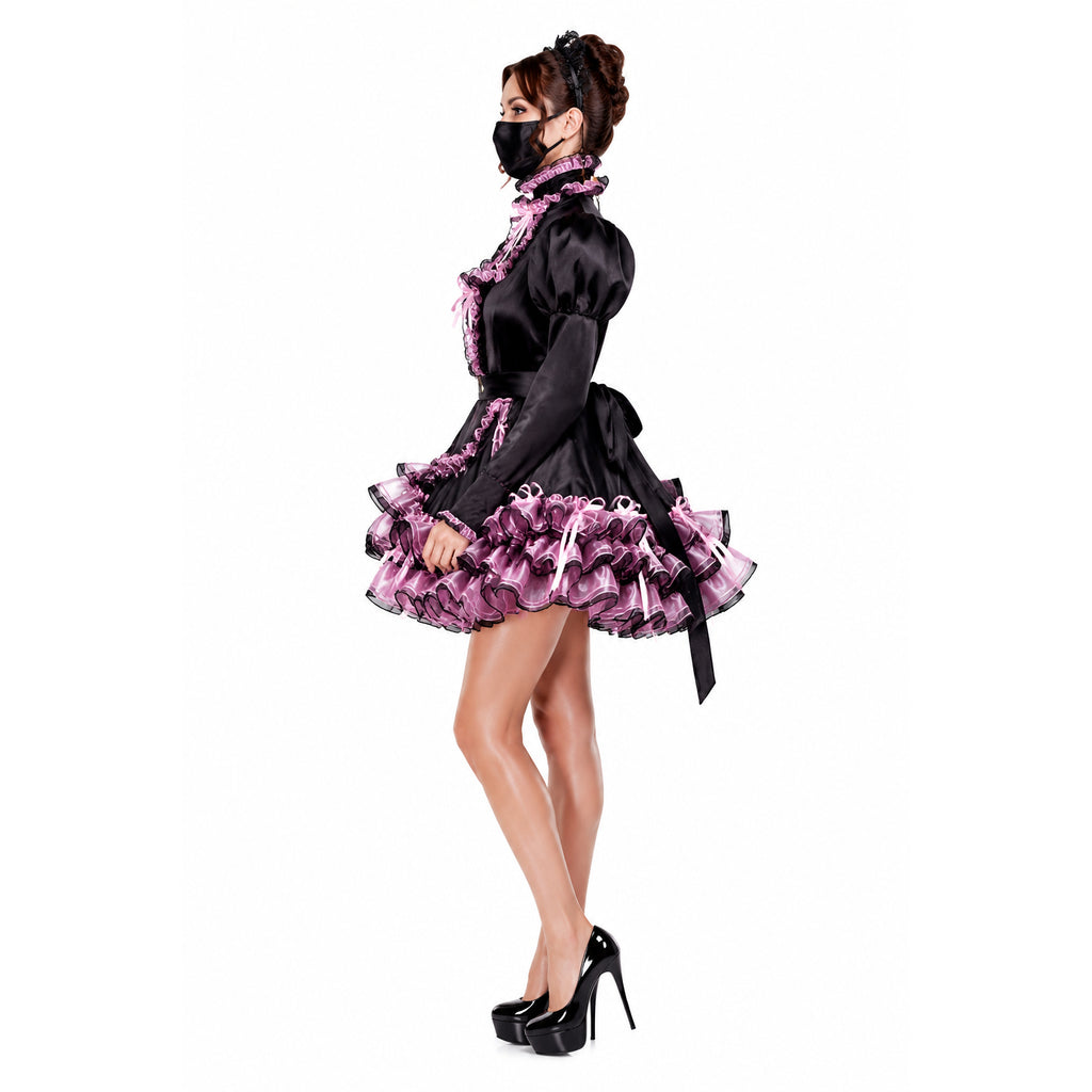 black satin dress G3729