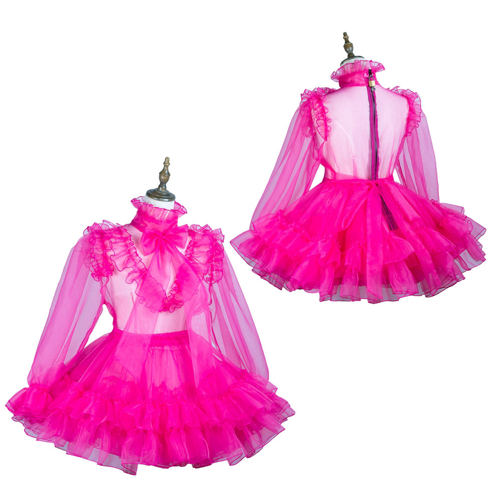 hot pink organza dress G3732