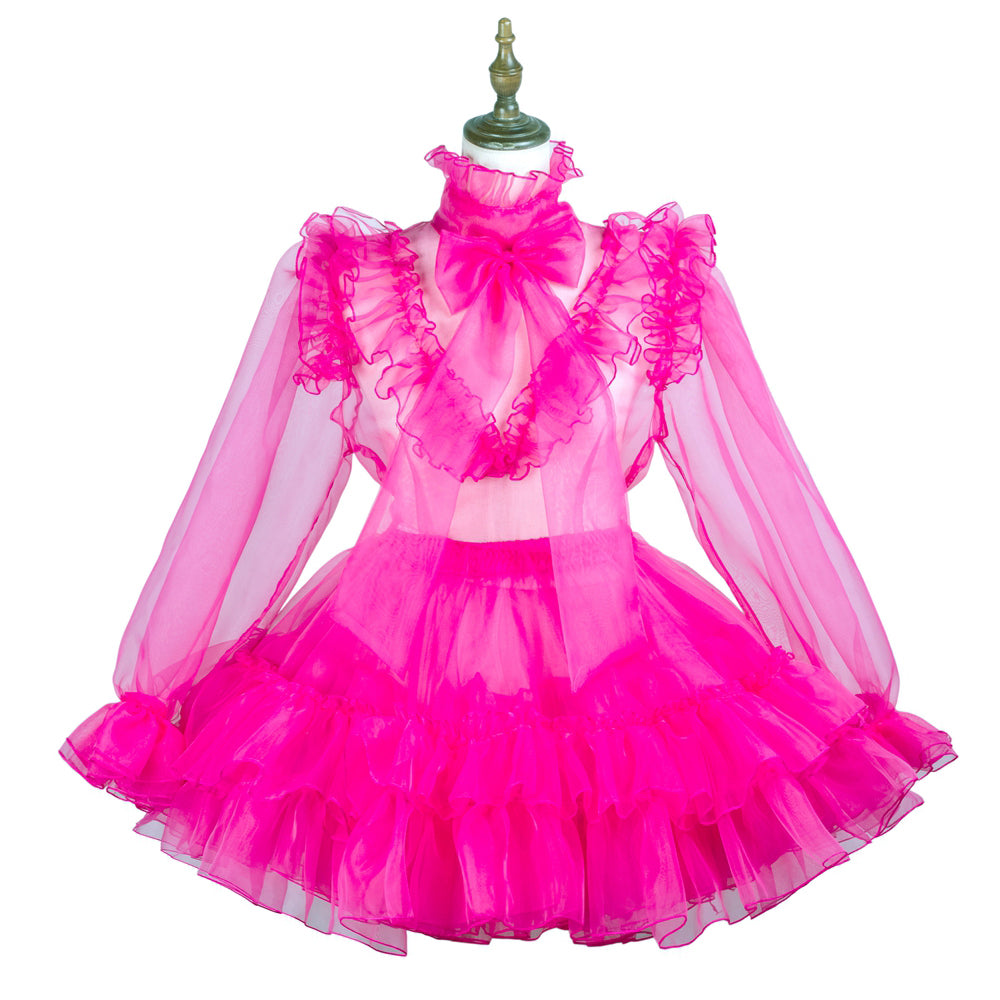 hot pink organza dress G3732