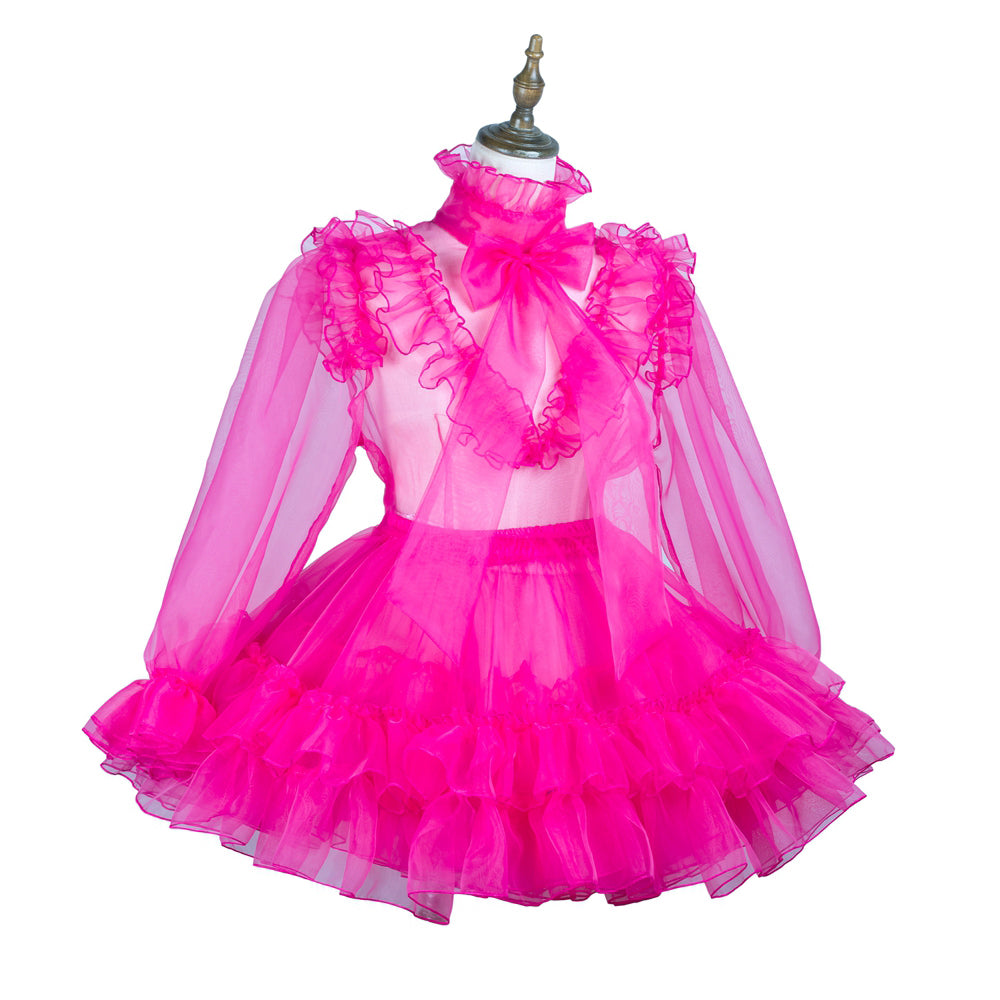 hot pink organza dress G3732