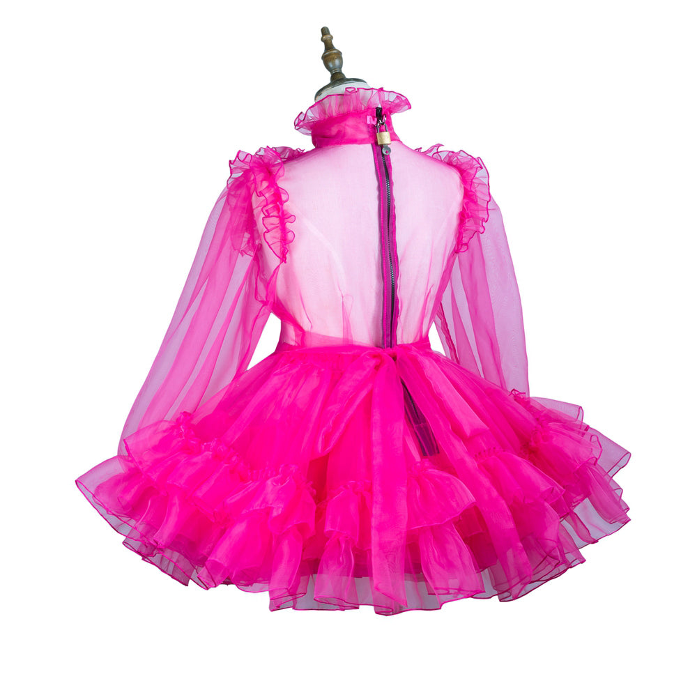 hot pink organza dress G3732