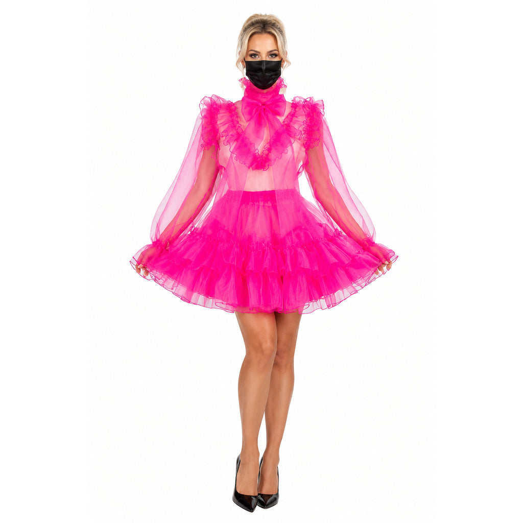 hot pink organza dress G3732