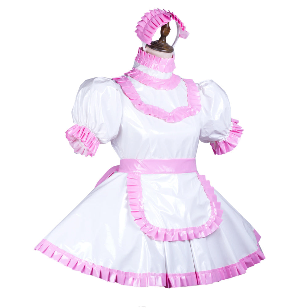 white thin pvc dress G3734