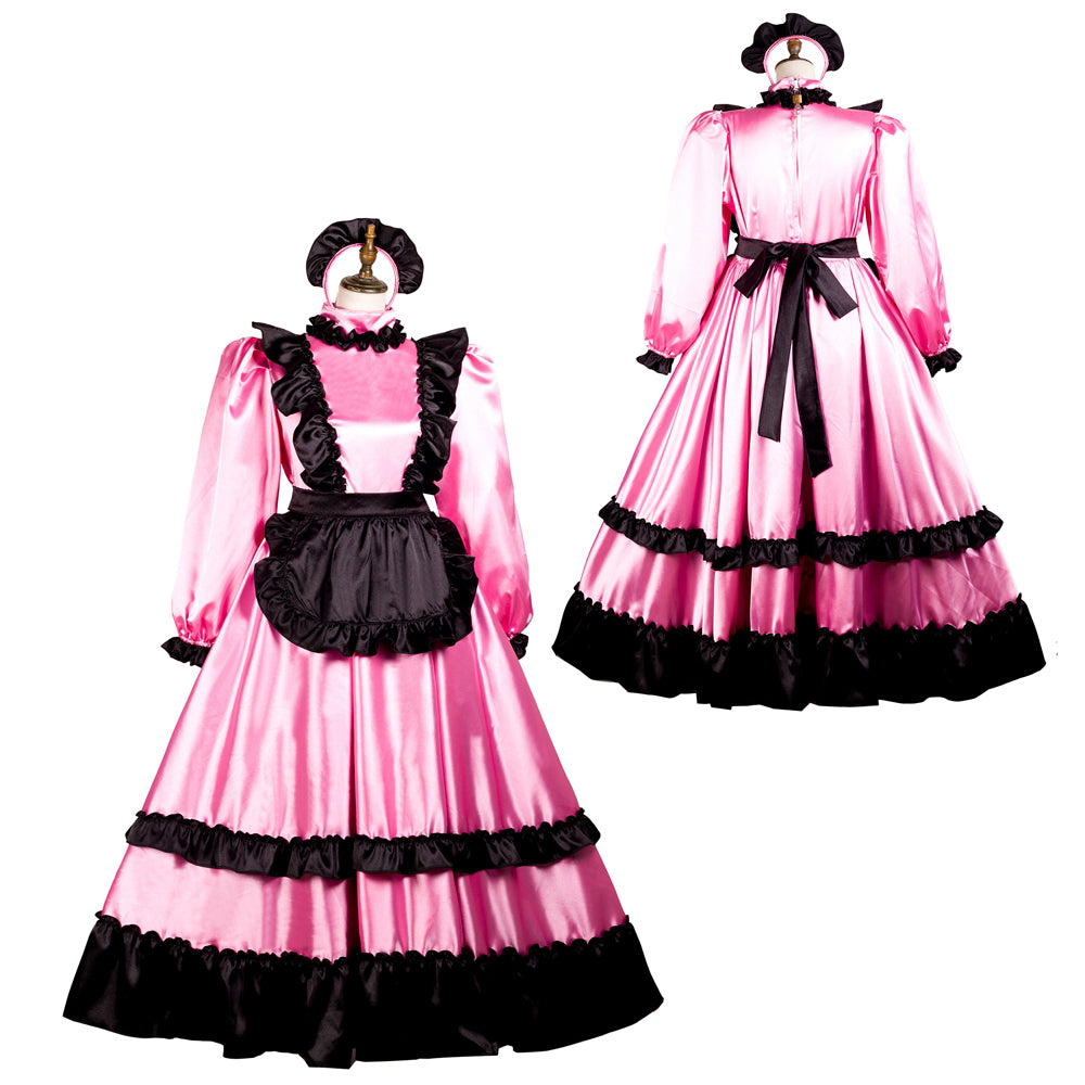 pink satin dress G3735