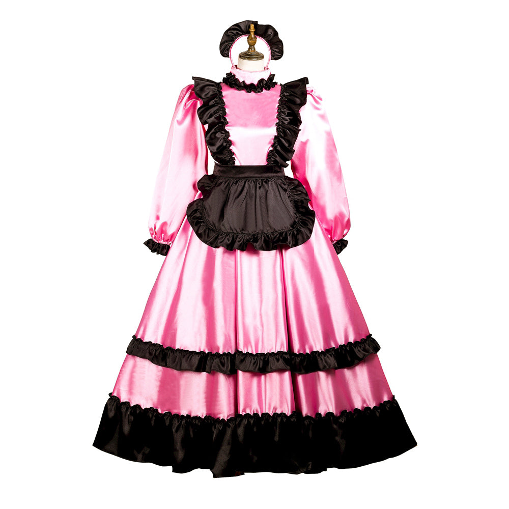 pink satin dress G3735