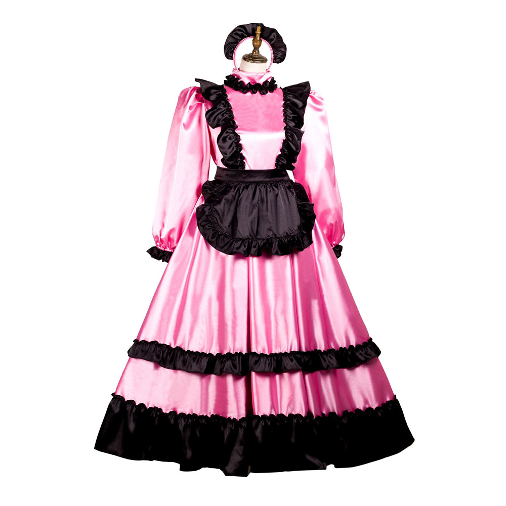 pink satin dress G3735
