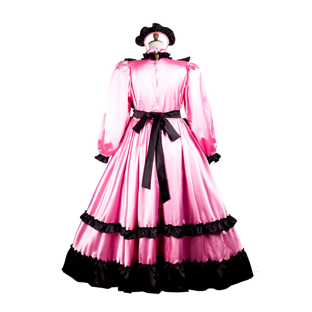 pink satin dress G3735