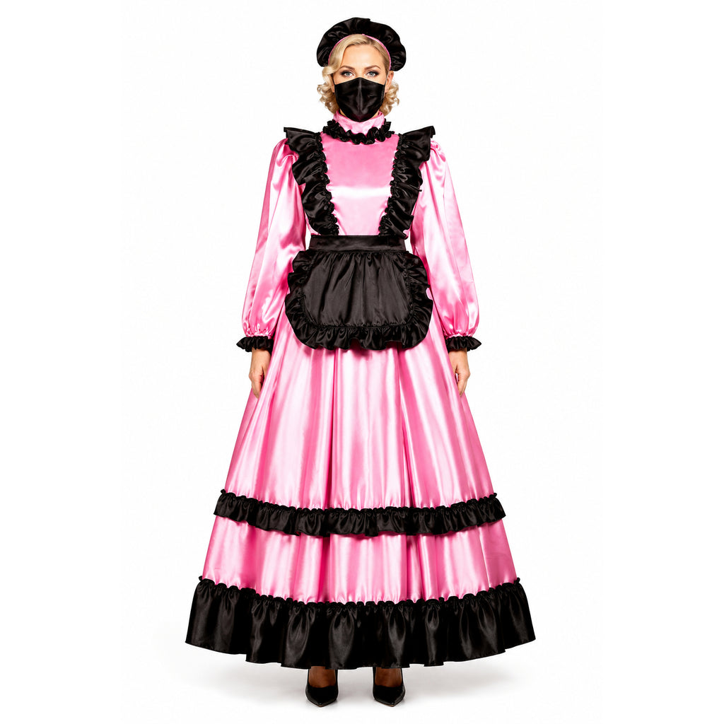 pink satin dress G3735