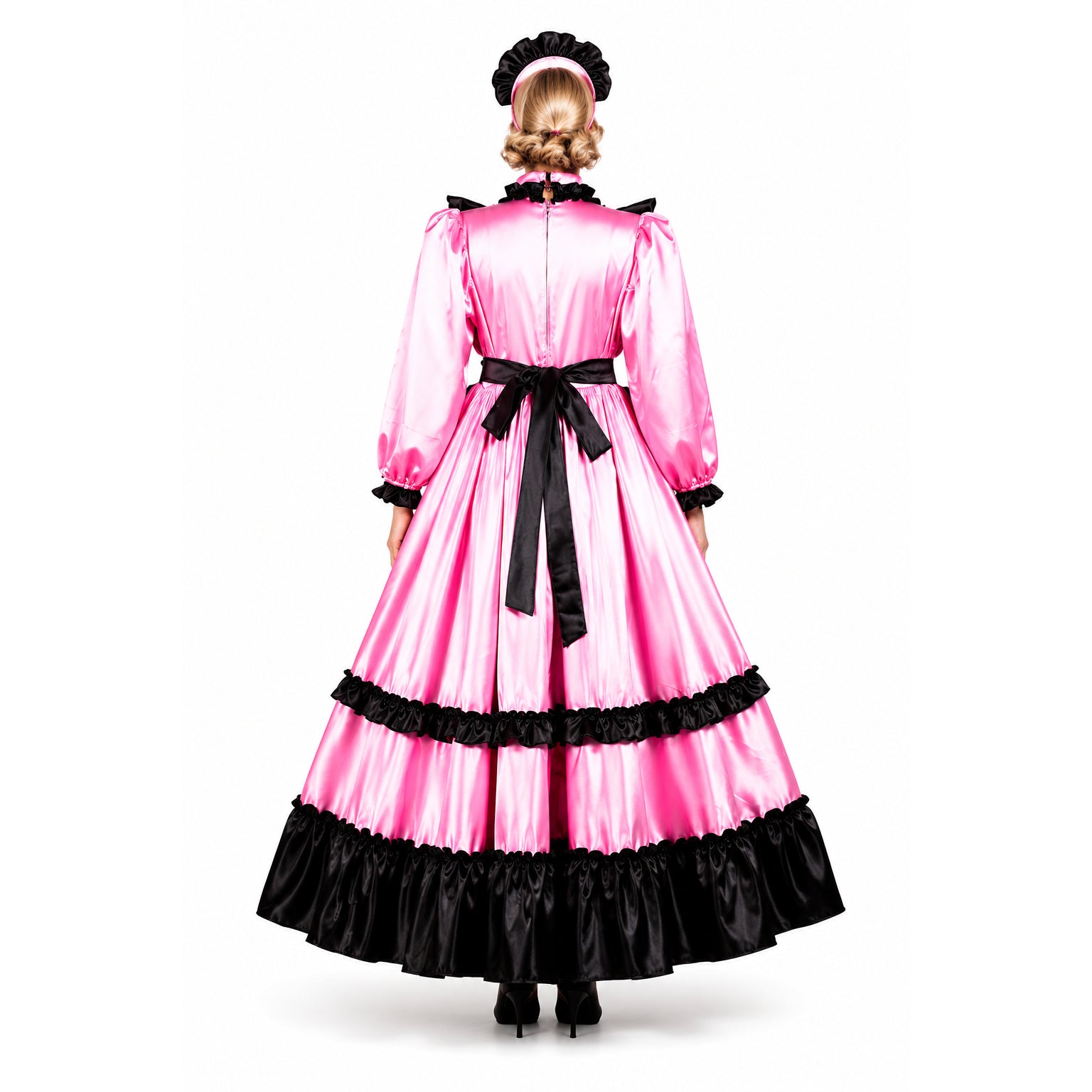 pink satin dress G3735