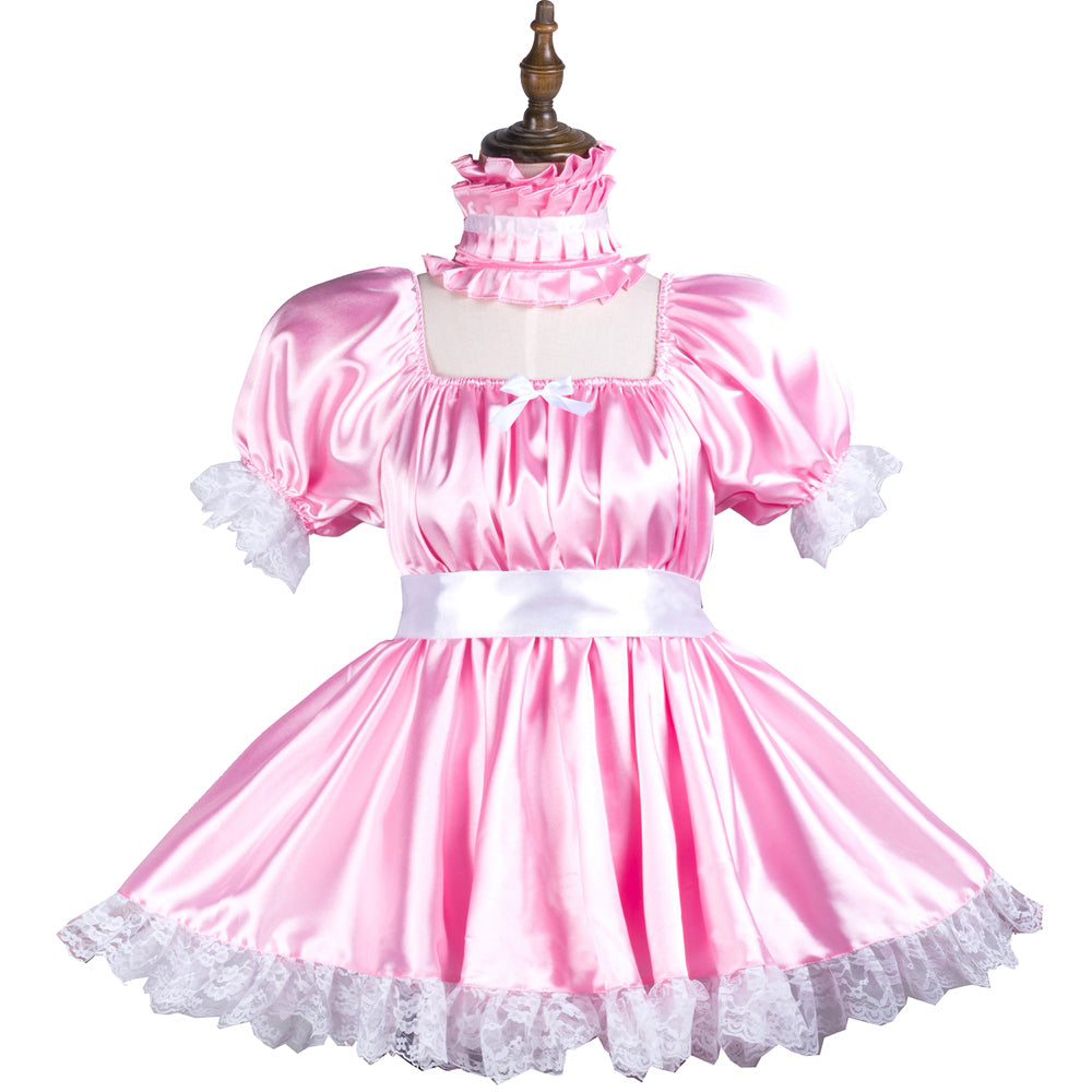 pink satin dress G3736