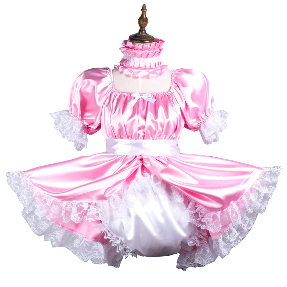 pink satin dress G3736