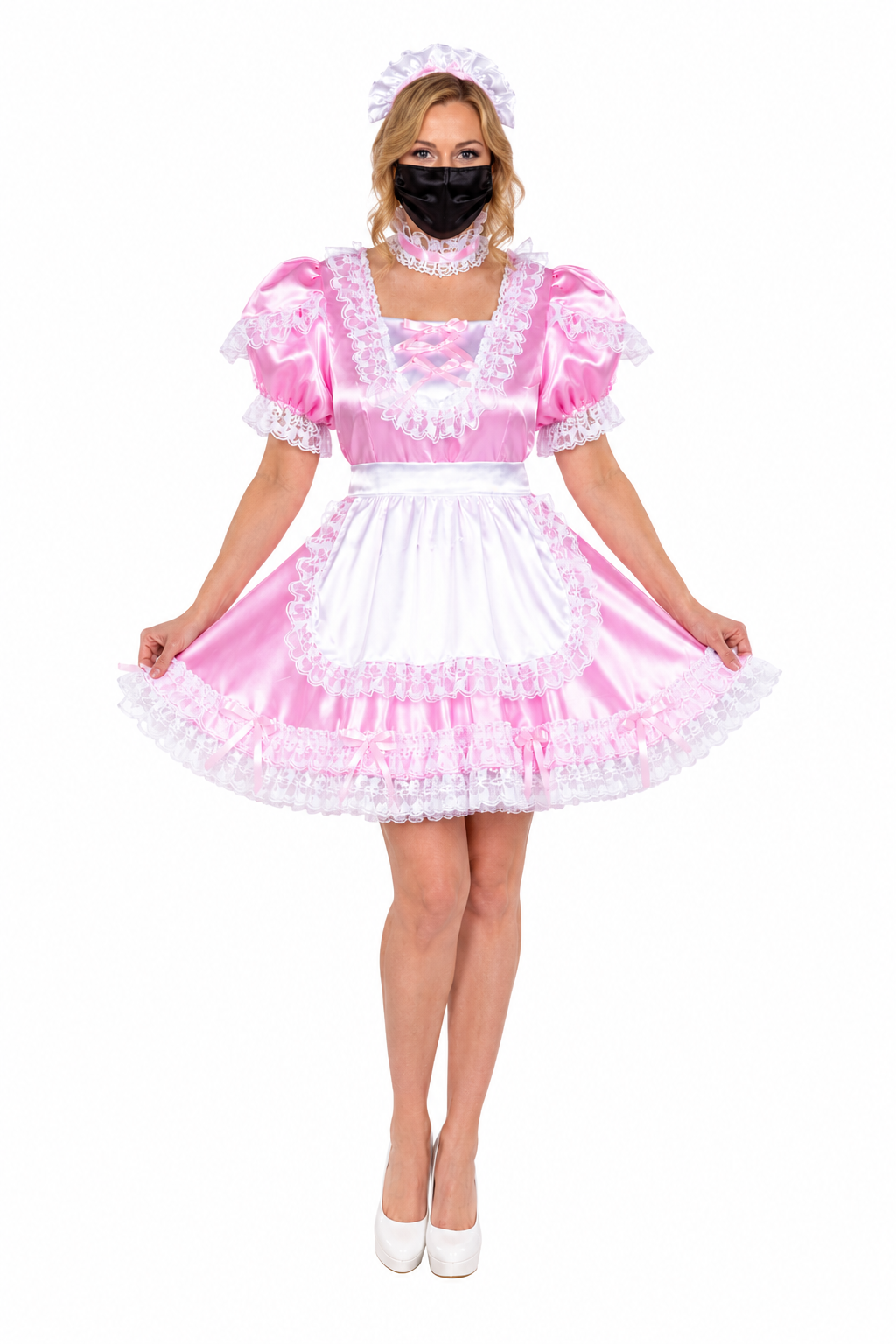 Babypinkes Satin-Kleid 3739