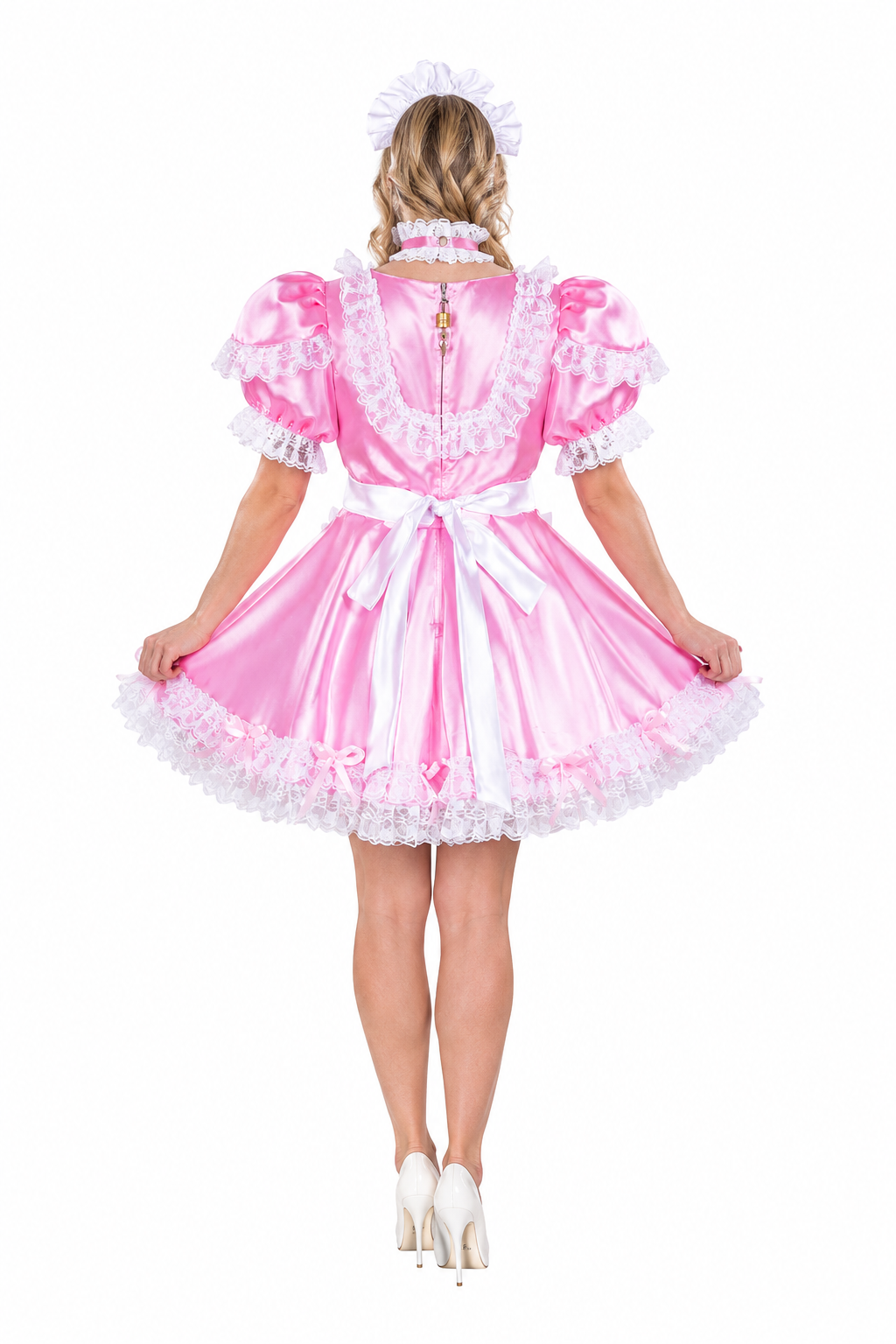 Babypinkes Satin-Kleid 3739