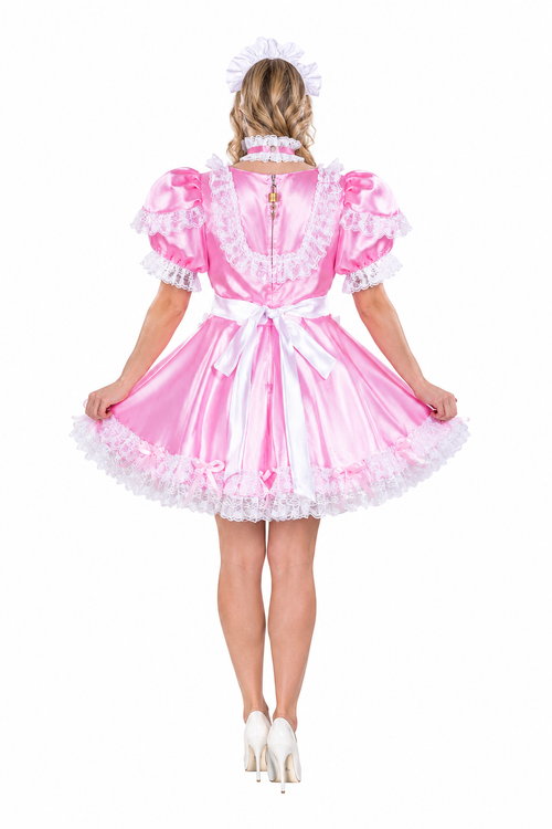 Baby Pink Satin Dress 3739