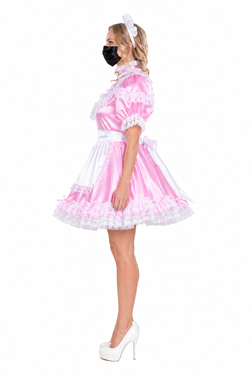 Babypinkes Satin-Kleid 3739