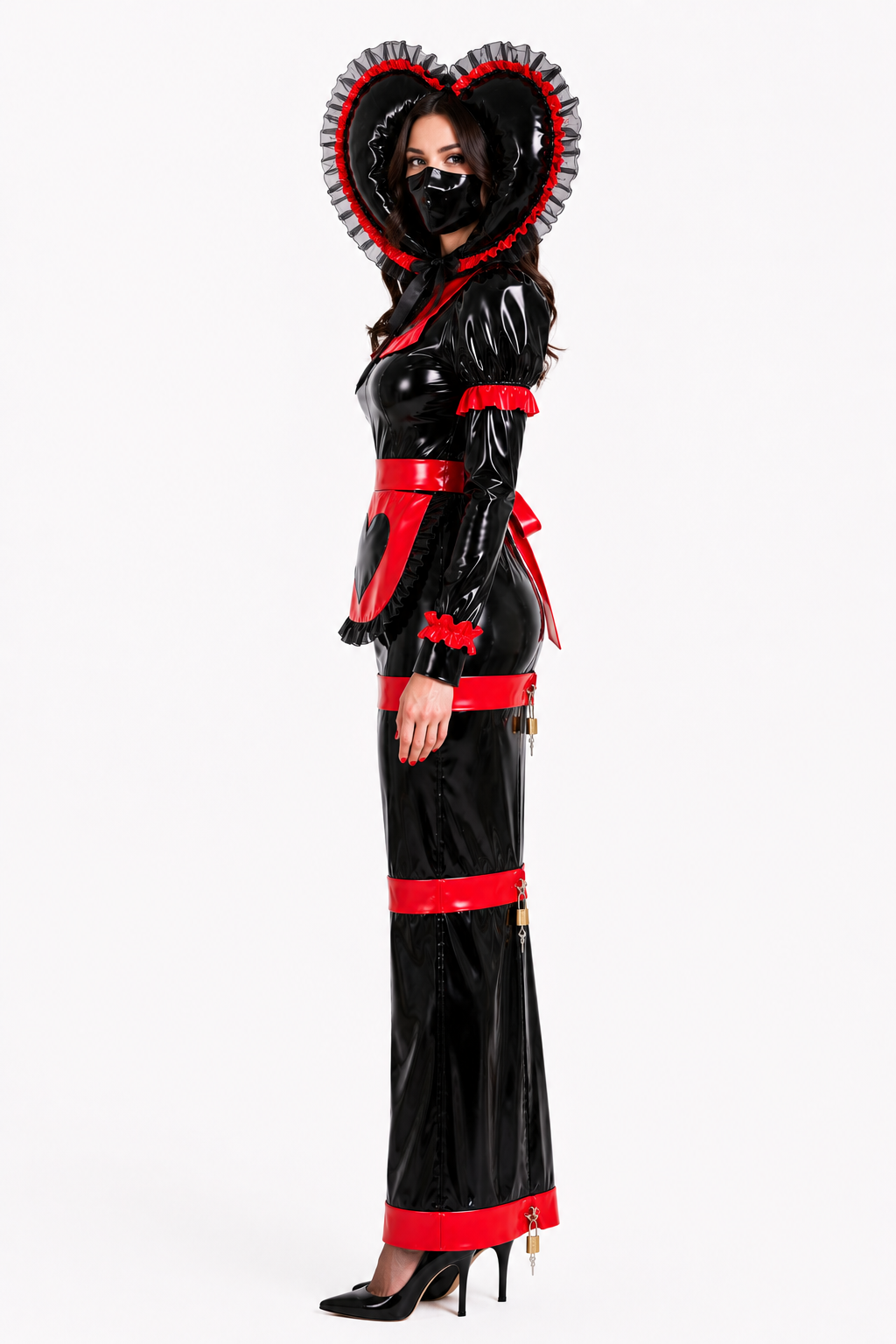 Black Thin PVC Long Dress G3741