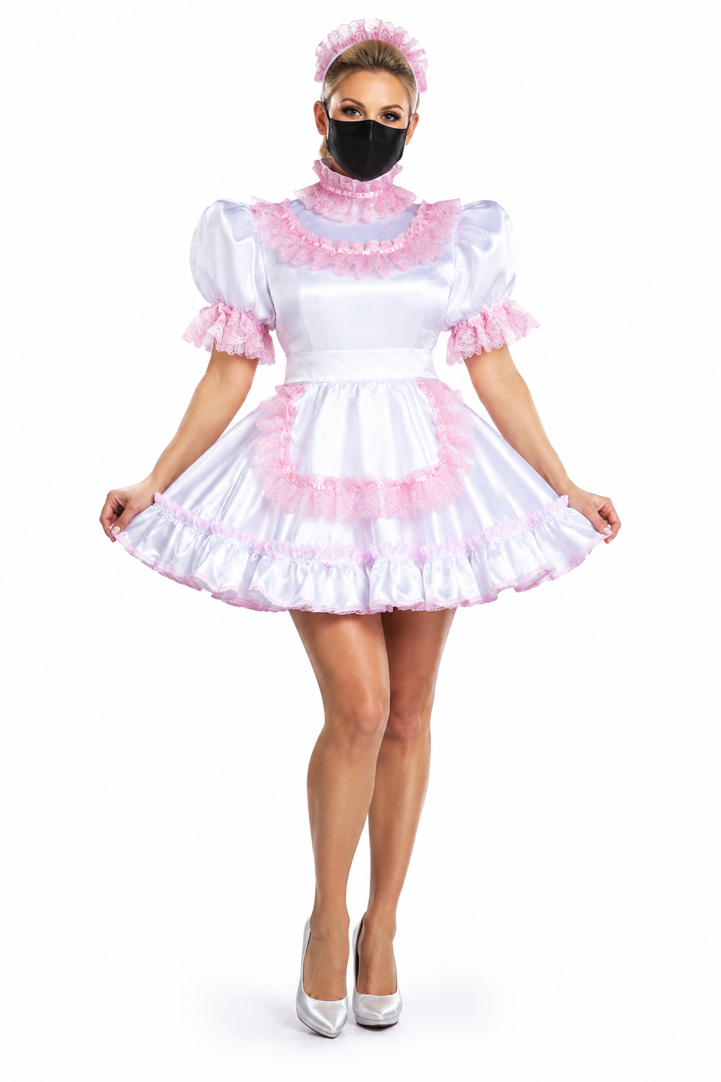 White Satin Dress G3746