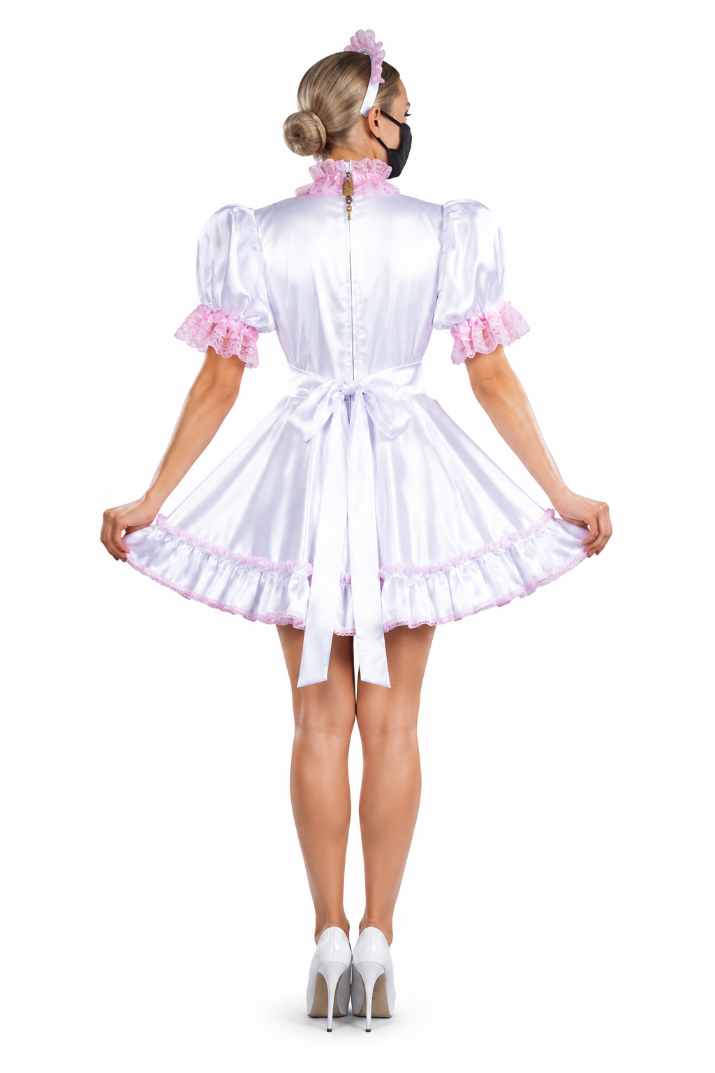 White Satin Dress G3746
