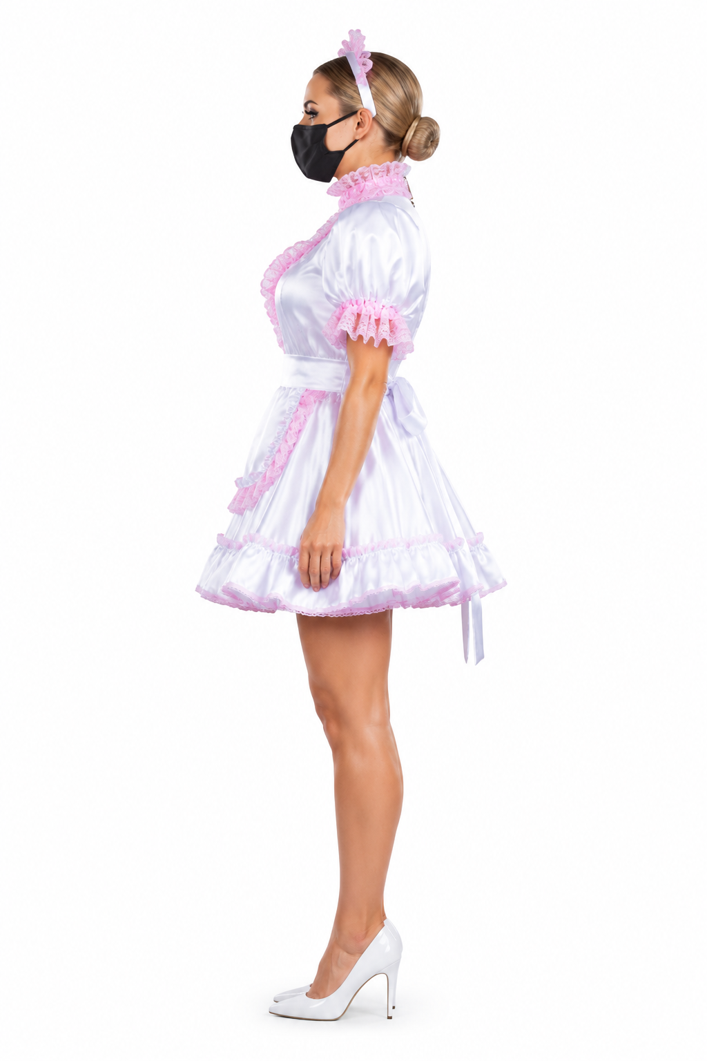 White Satin Dress G3746