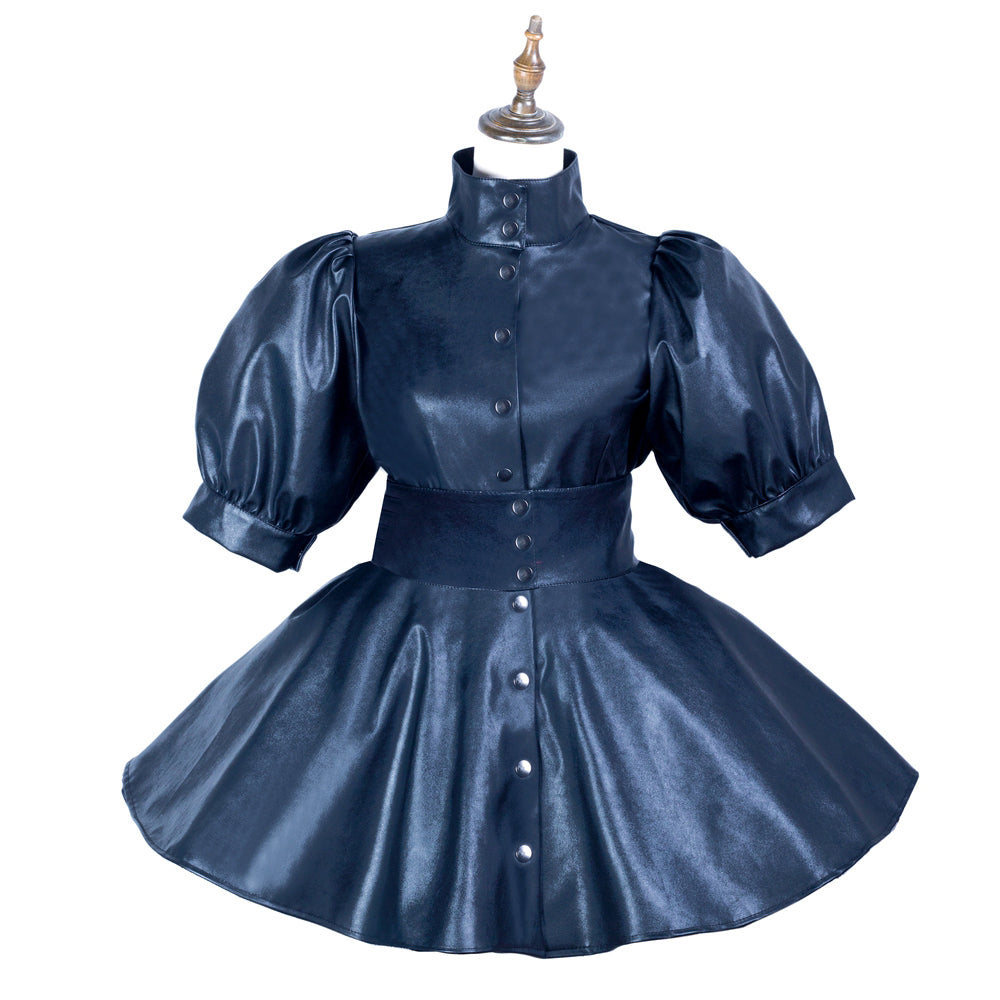 Black Leather Dress G3747