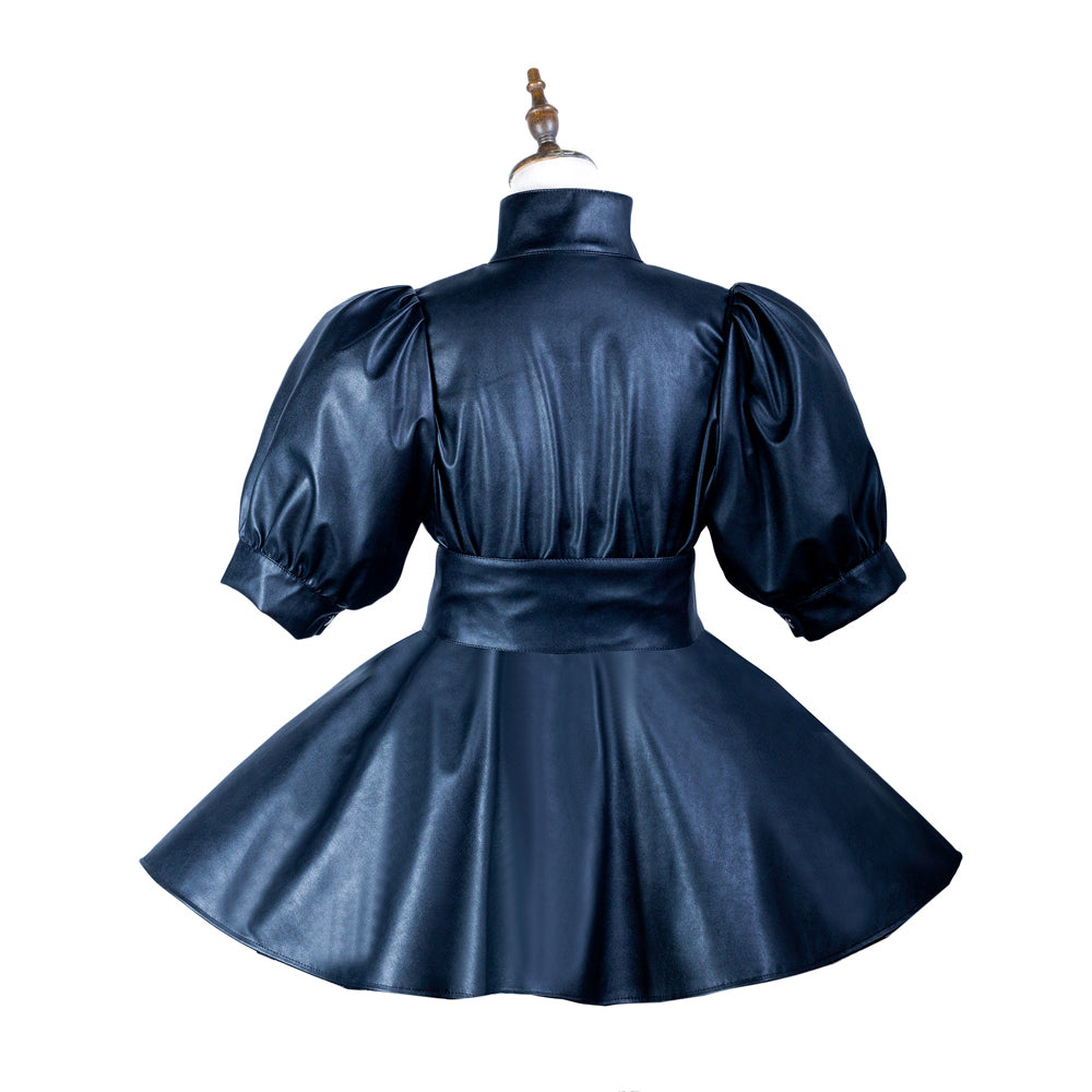 Black Leather Dress G3747