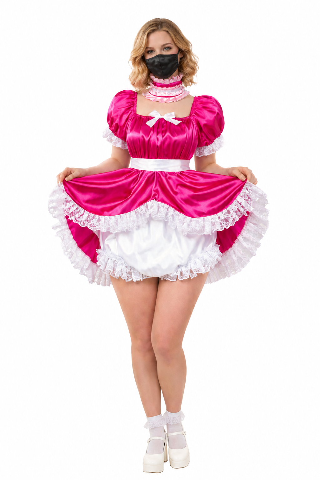 Pinkfarbener Satin-Playsuit G3749