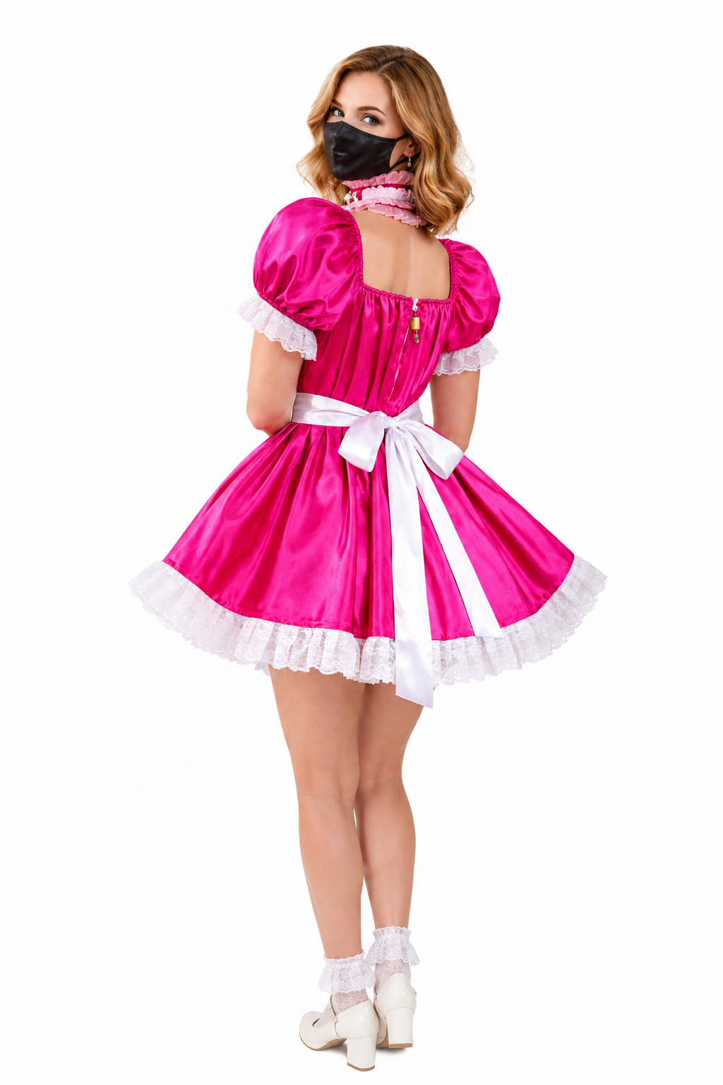 Pinkfarbener Satin-Playsuit G3749