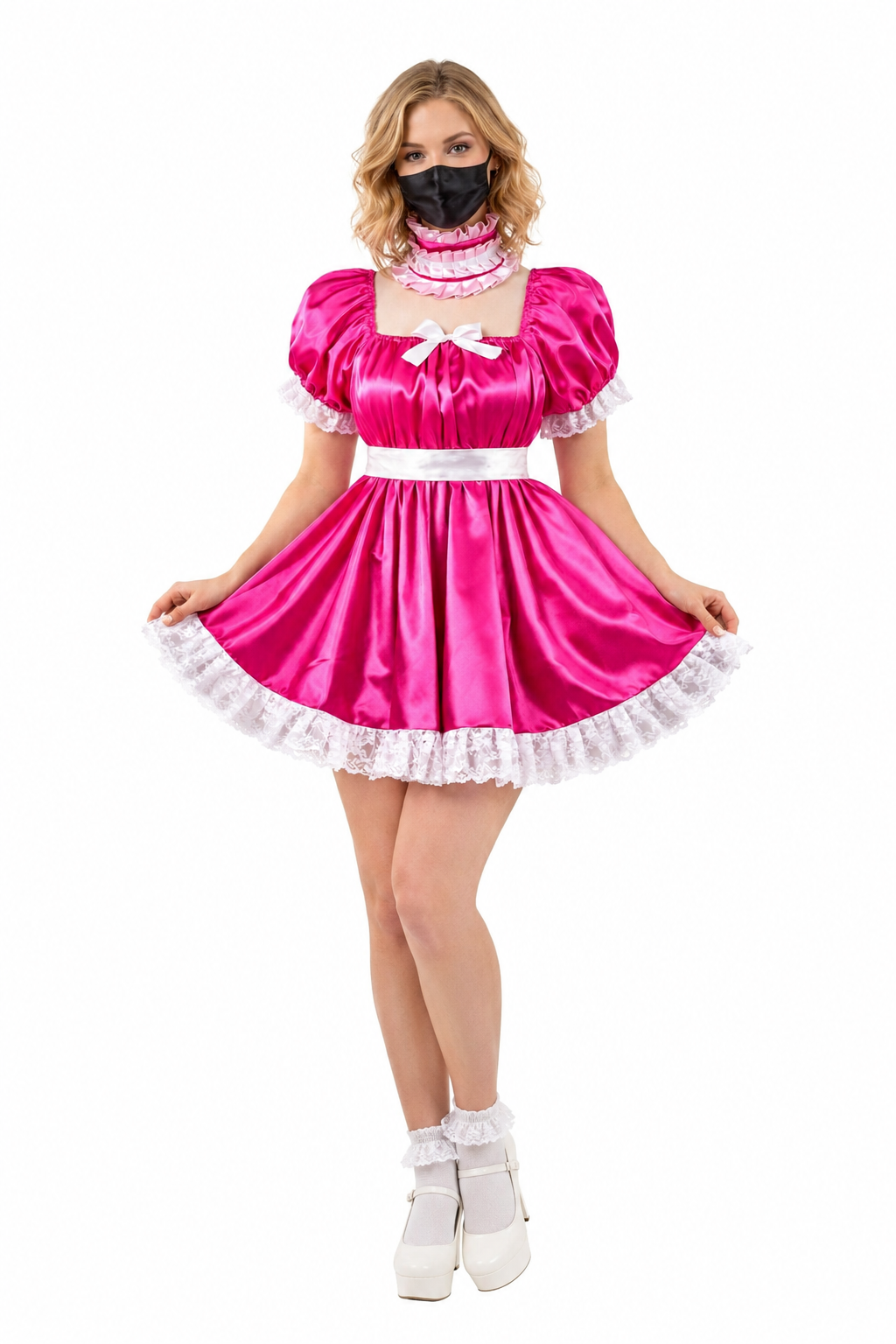 Pinkfarbener Satin-Playsuit G3749