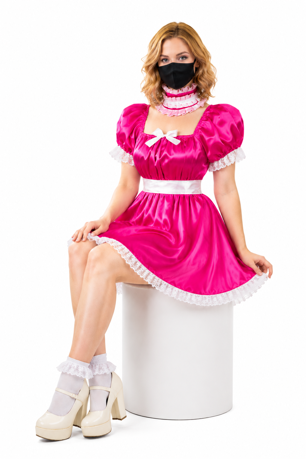 Pinkfarbener Satin-Playsuit G3749