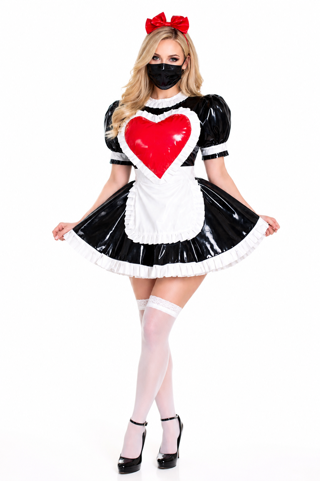 Black Thin PVC Dress G3750
