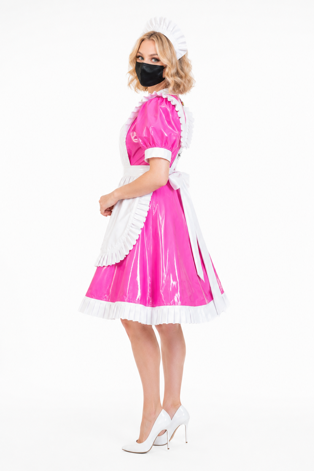 Hot Pink Thin PVC Dress G3752