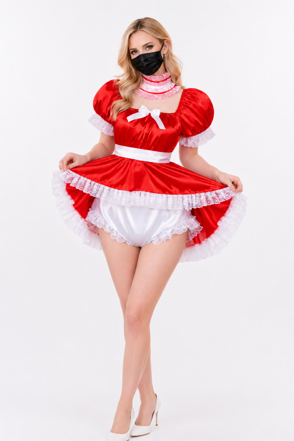Roter Satin-Overall G3754