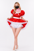 Roter Satin-Overall G3754