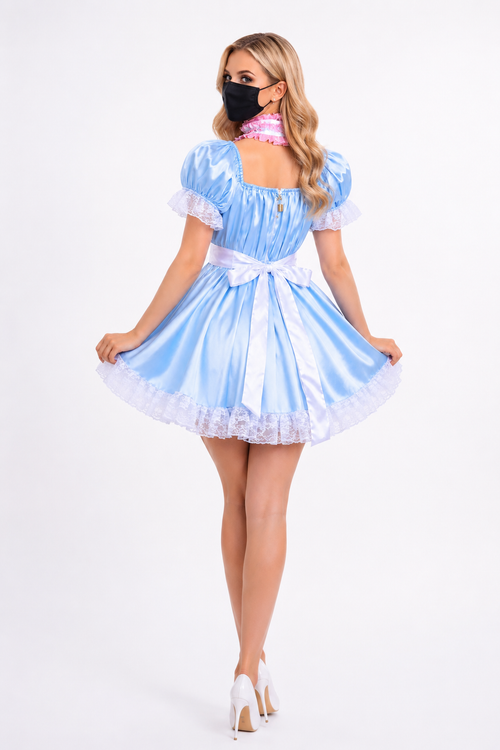 Baby Blue Satin Romper G3755