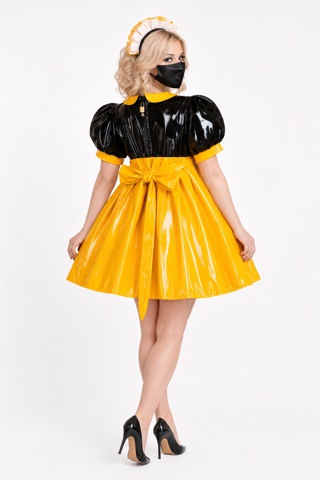 Yellow Thin PVC Dress G3757