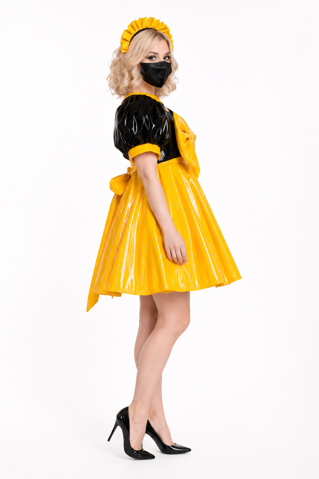Yellow Thin PVC Dress G3757