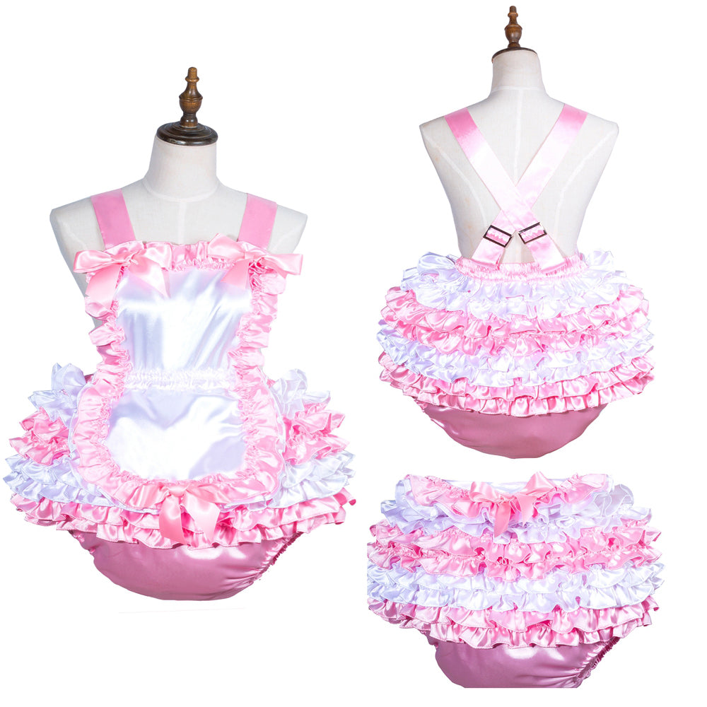 Combishort en satin rose pâle G3758