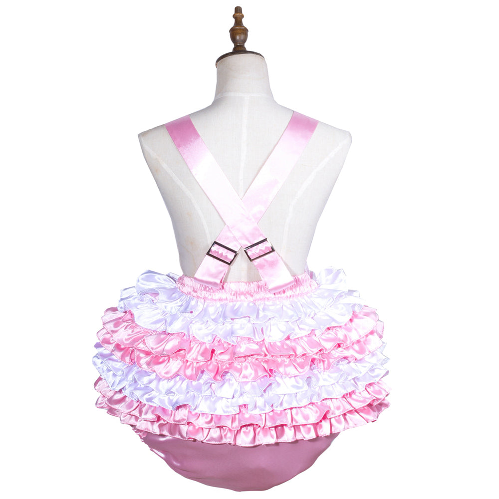 Combishort en satin rose pâle G3758