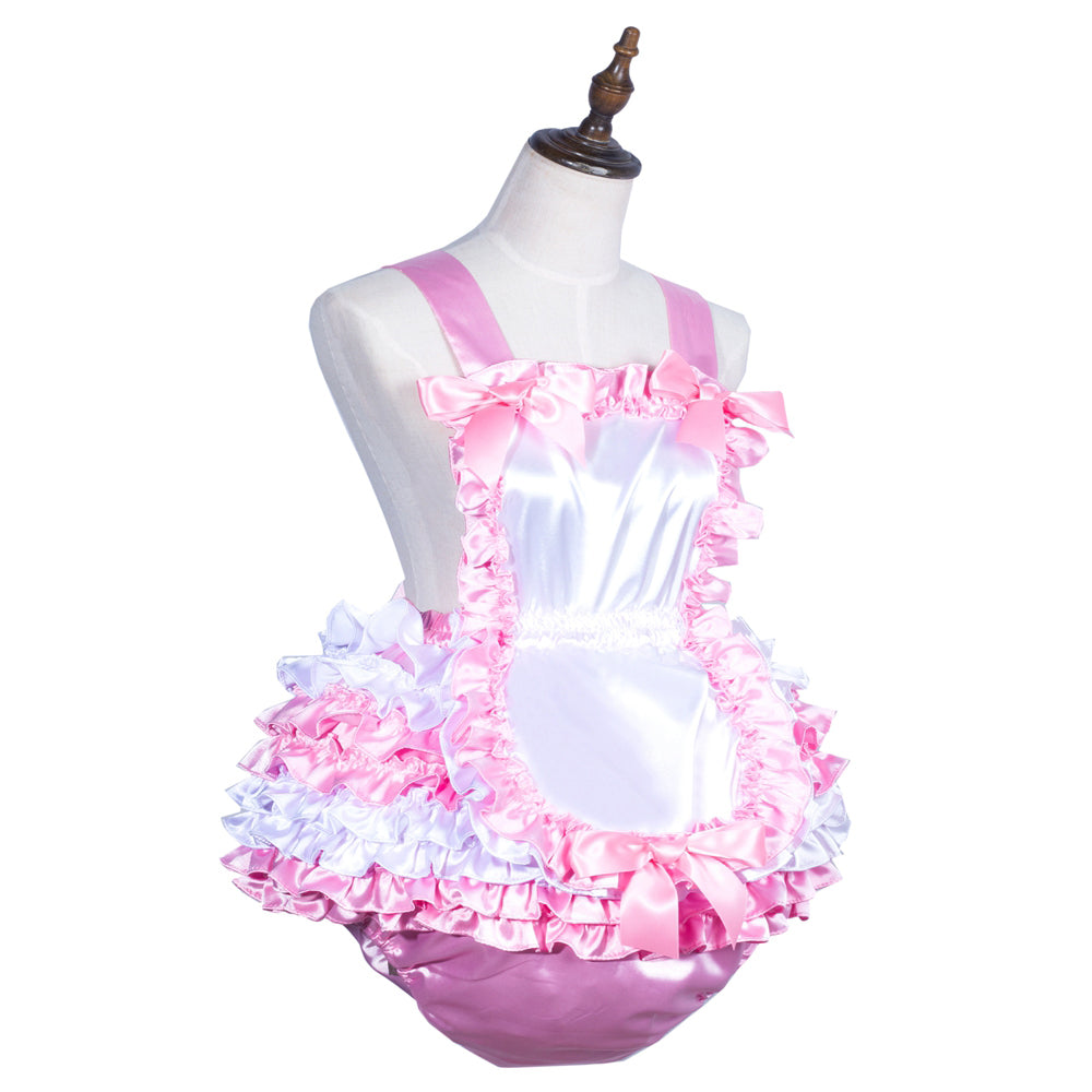 Combishort en satin rose pâle G3758